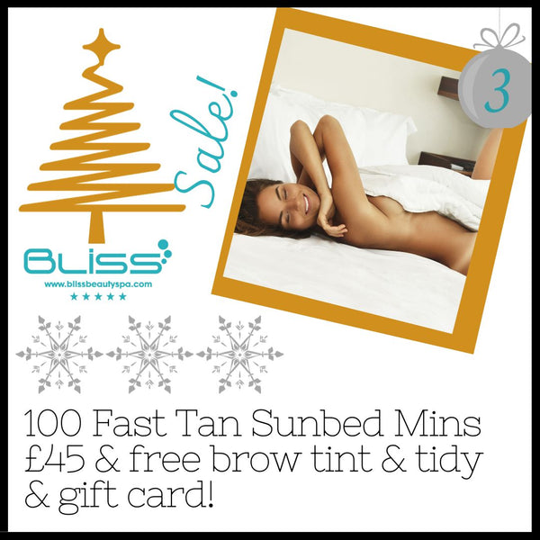 NEW Festive Deal - 100 Fast Tan  Sunbed mins  £45 & Free Brow Tint & Tidy & Free Gift card!