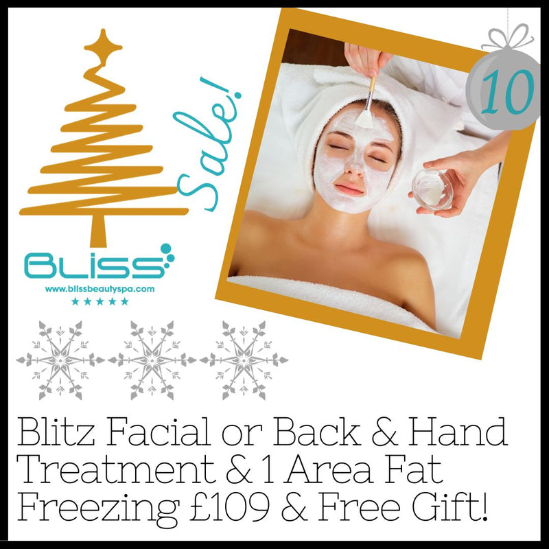 NEW Festive Sale - Blitz Facial or Back & Hand Treatment & 1 Area Fat Freezing £109 & Gift